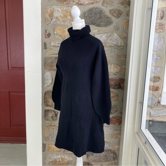 NWT Wool and recycled-cashmere turtleneck sweater-dress Black Womens Small $298 - Picture 6 of 16